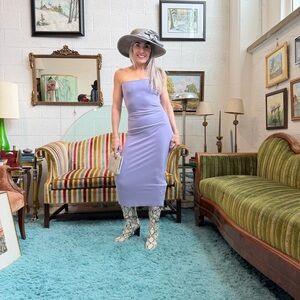 Norma Kamali Strapless Lavender Dress Sm